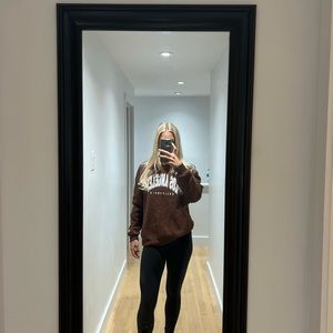 Crew neck hoodie brown